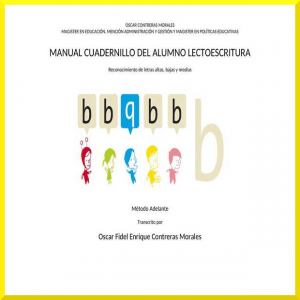 PORTADA MANUAL CUADERNILLO DEL ALUMNO LECTOESCRITURA
